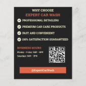 Moderne Zwarte Oranje Auto Detailing Service Flyer (Achterkant)