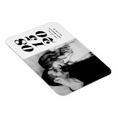 Moderne zwarte oude datumtypografie Opslaan datum Magneet (Rechterzijde)