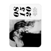 Moderne zwarte oude datumtypografie Opslaan datum Magneet (Verticaal)