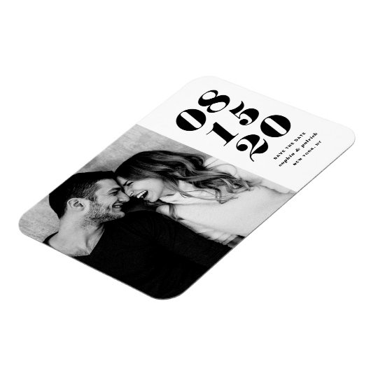 Moderne zwarte oude datumtypografie Opslaan datum Magneet (Linkerzijde)