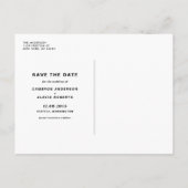 Moderne zwarte oude Typografie Foto slaat de datum Aankondigingskaart (Achterkant)