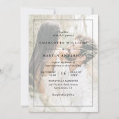 Moderne zwarte overlay 2 foto bruiloft kaart (Voorkant)