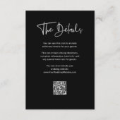 Moderne zwarte overlay | QR Code Wedding Details Informatiekaartje (Voorkant)