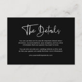 Moderne zwarte overlay | Trouwdetails Informatiekaartje (Voorkant)