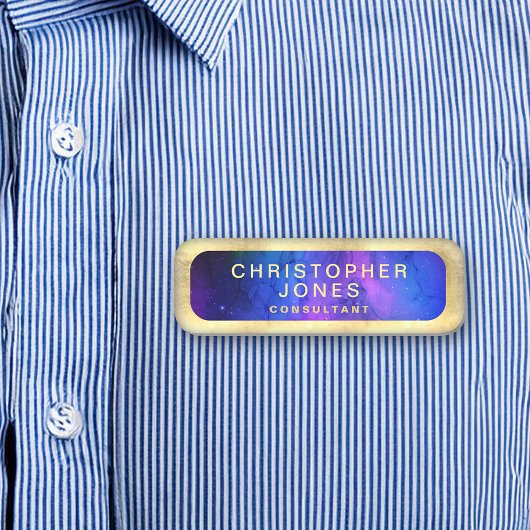 Moderne zwarte Paarse buitenste ruimtenevel Naamplaatje