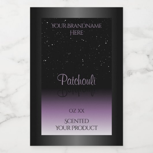 Moderne Zwarte Paarse Gradiënt Productlabel Glitte Voedselcontainer Etiket (Enkel label)