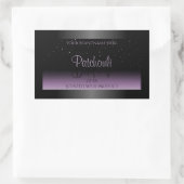 Moderne zwarte Paarse gradiëntaanduiding Glitter Rechthoekige Sticker (Tas)