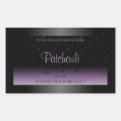 Moderne zwarte Paarse gradiëntaanduiding Glitter Rechthoekige Sticker (Voorkant)