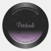 Moderne zwarte Paarse gradiëntaanduiding Glitter Ronde Sticker (Voorkant)
