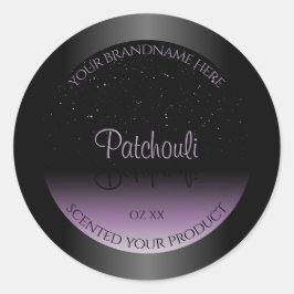 Moderne zwarte Paarse gradiëntaanduiding Glitter Ronde Sticker
