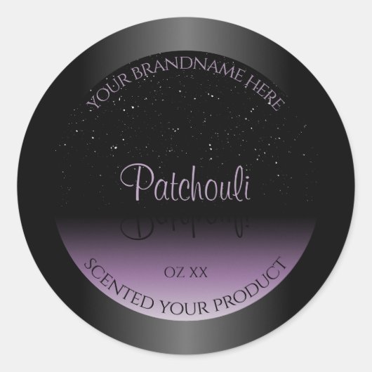 Moderne zwarte Paarse gradiëntaanduiding Glitter Ronde Sticker (Voorkant)