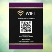 Moderne Zwarte Paarse QR-code Wifi Netwerk Wachtwo Raamsticker (Vel 3)