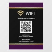 Moderne Zwarte Paarse QR-code Wifi Netwerk Wachtwo Raamsticker (Vel)