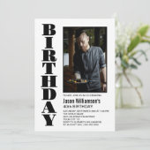 Moderne zwarte pagina van elke leeftijd - Birthday Kaart (Staand voorkant)