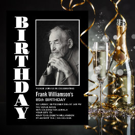 Moderne zwarte pagina van elke leeftijd - Birthday Kaart