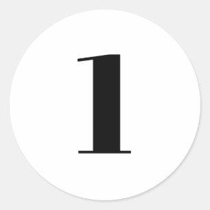 Moderne zwarte pagina van het witte douanenummer i ronde sticker