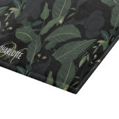 Moderne zwarte panter patroon monogram naam snijplank (Hoek)