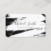 Moderne zwarte penseellijnverf visitekaartje (Voorkant)