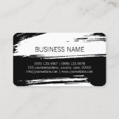 Moderne zwarte penseellijnverf visitekaartje (Achterkant)