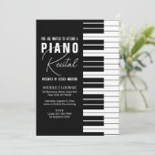 Moderne Zwarte Piano Overweging Uitnodiging Kaart (Staand voorkant)