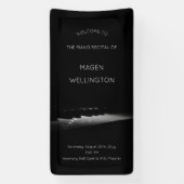 Moderne Zwarte Piano Recital Welkom Spandoek (Verticaal)