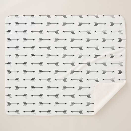 Moderne zwarte pijlen & wit sherpa deken (Voorkant (horizontaal))