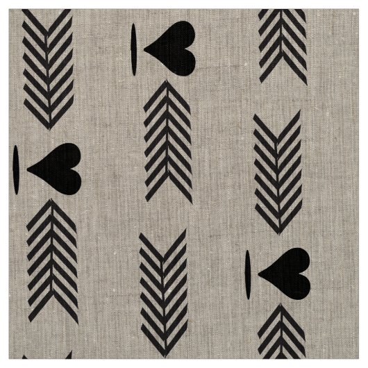 Moderne zwarte pijlharten stof (Swatch)