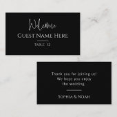 Moderne zwarte platte kaart plaatskaartje (Voorkant / Achterkant)