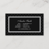 Moderne zwarte polka dot rode lint sociale media visitekaartje (Achterkant)