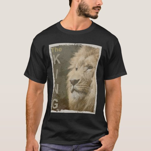 Moderne zwarte Pop Art Lion Head-Sjabloon T-shirt (Voorkant)