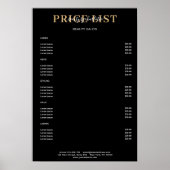Moderne Zwarte Prijslijst Poster (Voorkant)