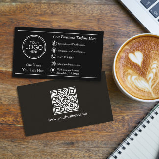 Moderne zwarte professionele aangepaste QR-code ge Visitekaartje