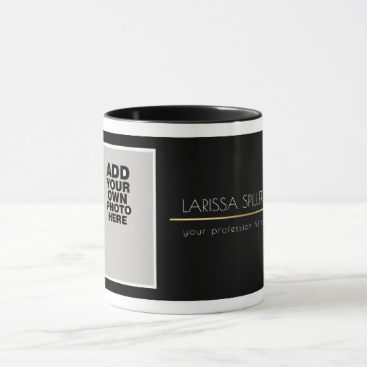 moderne zwarte professionele foto mok (Midden)