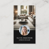 Moderne Zwarte Professionele QR-code Visitekaartje (Voorkant)
