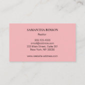 Moderne zwarte professionele Real Estate Realtor Visitekaartje (Achterkant)