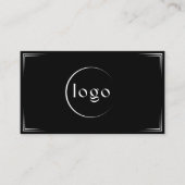 Moderne zwarte professionele visitekaartje & QR-co (Voorkant)