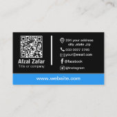 Moderne zwarte qr code en zakelijke logo visitekaartje (Achterkant)