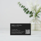 Moderne Zwarte QR-code | Minimalistisch Profession Visitekaartje (Staand voorkant)