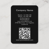 Moderne Zwarte QR-code Muziekspeler Lied Foto Visitekaartje (Achterkant)