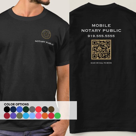 Moderne Zwarte QR Code Notaris Zakelijke Marketing T-shirt