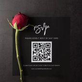 Moderne zwarte QR-code RSVP-respons Informatiekaartje