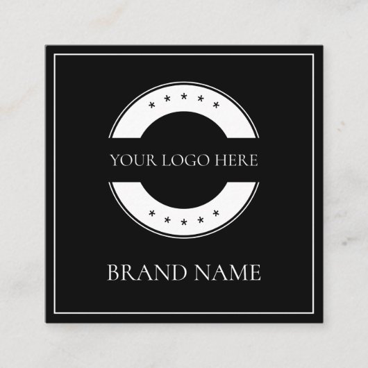 Moderne zwarte QR-code Scannable Bold Professional Vierkante Visitekaartje (Voorkant)