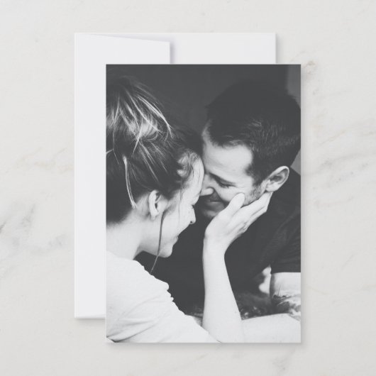 Moderne zwarte QR-code trouwfoto RSVP Kaartje (Achterkant)