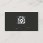 Moderne Zwarte QR Code Vastgoed Makelaar Visitekaartje (Voorkant)