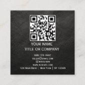 Moderne zwarte QR-code vierkante visitekaart Visitekaartje (Voorkant)