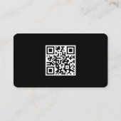 Moderne zwarte QR-code Visitekaartje (Achterkant)