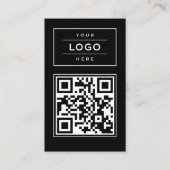 Moderne zwarte QR-code voor zakelijk logo Visitekaartje (Voorkant)
