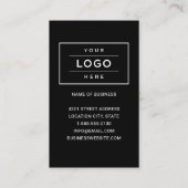 Moderne zwarte QR-code voor zakelijk logo Visitekaartje (Achterkant)