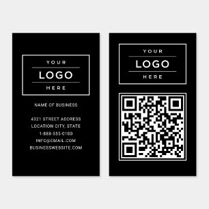 Moderne zwarte QR-code voor zakelijk logo Visitekaartje