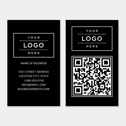 Moderne zwarte QR-code voor zakelijk logo Visitekaartje